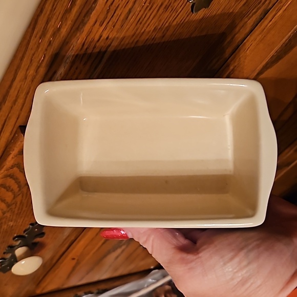 #203 Nantucket Loaf Pan Beige Ceramic Stoneware Mini Bakeware- Various Patterns - Picture 5 of 6
